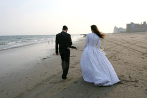 Jewish Bride and Groom on the beach